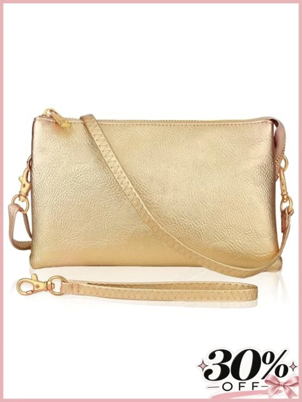 Vegan Leather Convertible Wristlet Crossbody Bag Small Clutch Wallet Purse